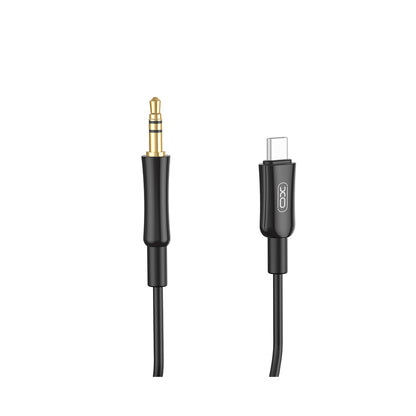 Kabel audio USB-C - 3,5 mm XO Design NB-R255B, 1 m, czarny 