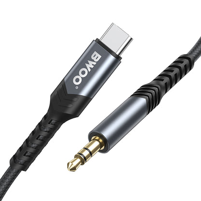 Cablu Audio USB-C - 3.5mm BWOO BO-AUX066, 1.2m, Negru