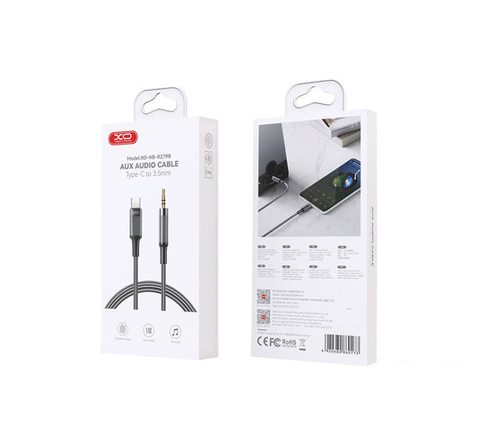 Cablu Audio USB-C - 3.5mm XO Design NB-R279B, 1m, Negru