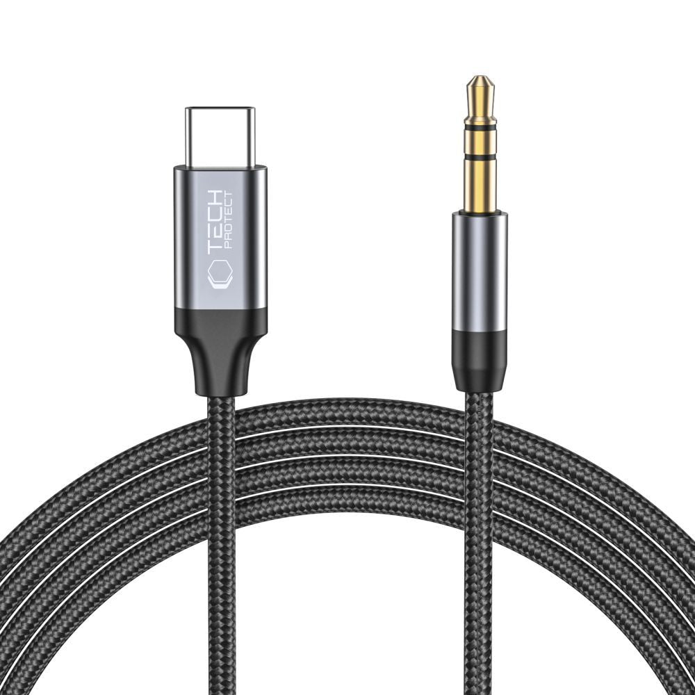 Cablu Audio USB-C - 3.5mm Tech-Protect Ultraboost, 1m, Negru