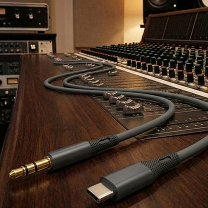 Cablu Audio USB-C - 3.5mm Techsuit AC4 SoundFlex, 1m, Gri