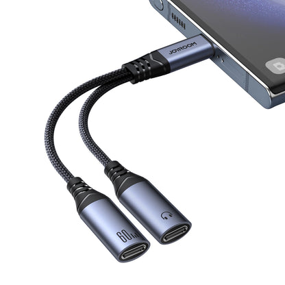 Cablu Audio USB-C - 2 x USB-C Joyroom SY-C03, 0.14m, Negru