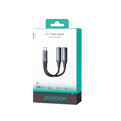 Cablu Audio USB-C - 2 x USB-C Joyroom SY-C03, 0.14m, Negru