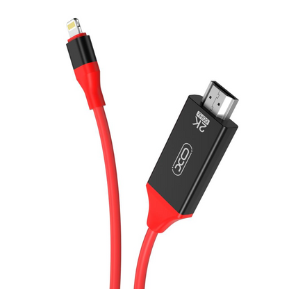 Cablu Audio si Video Lightning - HDMI XO Design GB006, 1.8m, Rosu