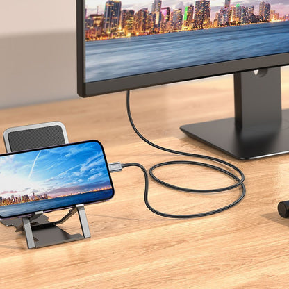 Cablu Audio si Video Lightning - HDMI HOCO UA27, 2m, Gri