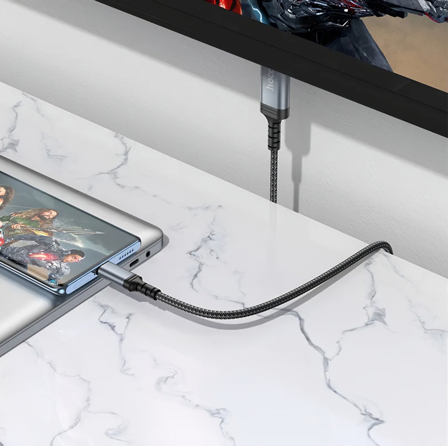 Cablu Audio si Video USB-C - HDMI HOCO UA43, 1.8m, Gri