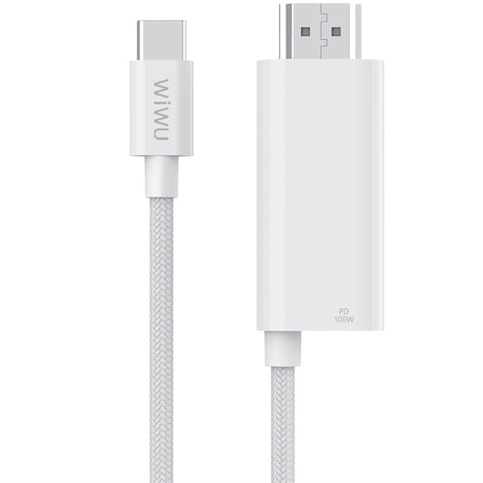 Cablu Audio si Video USB-C - HDMI WiWu Wi-PS001, 1.8m, Alb