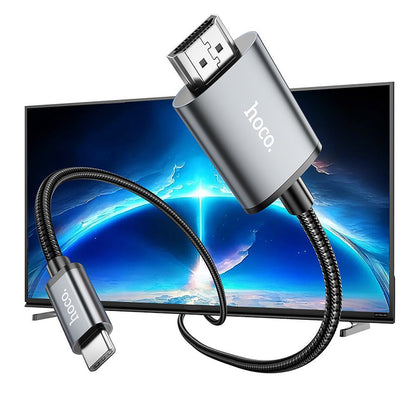 Cablu Audio si Video USB-C - HDMI HOCO UA27, 2m, Gri