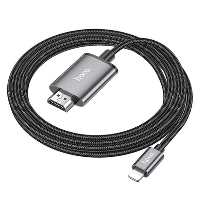 Cablu Audio si Video Lightning - HDMI HOCO UA27, 2m, Gri