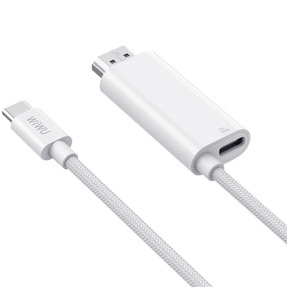 Kabel audio-wideo USB-C - HDMI WiWu Wi-PS001, 1,8 m, biały