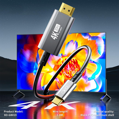 Cablu Audio si Video USB-C - HDMI XO Design GB019, 1.8m, Negru