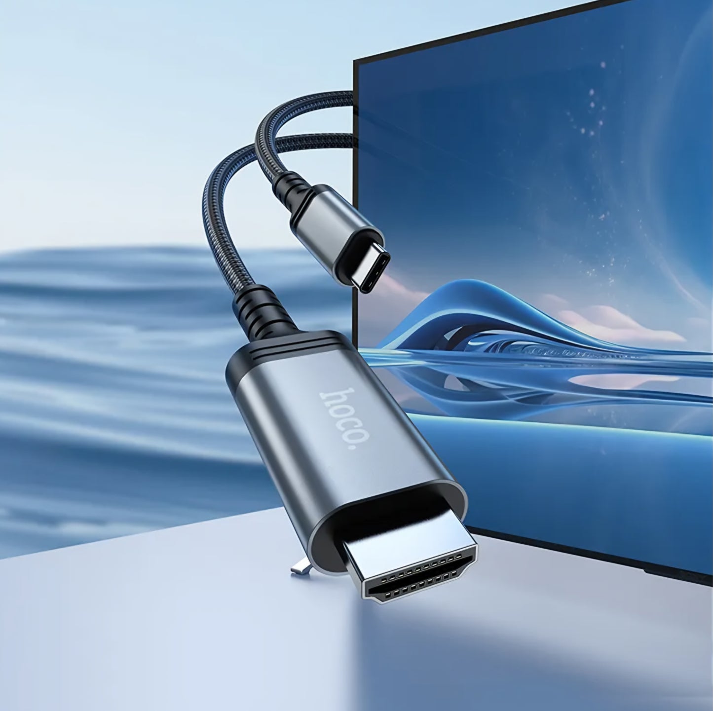 Cablu Audio si Video USB-C - HDMI HOCO UA43, 1.8m, Gri