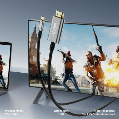 Cablu Audio si Video USB-C - HDMI XO Design GB019, 1.8m, Negru