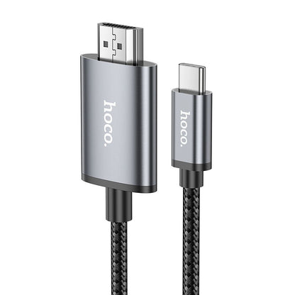 Cablu Audio si Video USB-C - HDMI HOCO UA27, 2m, Gri