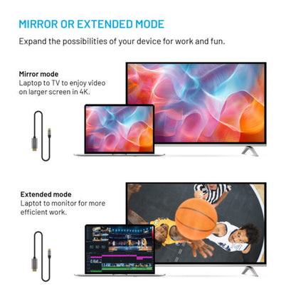Cablu Audio si Video USB-C - HDMI Fixed, 2m, Gri