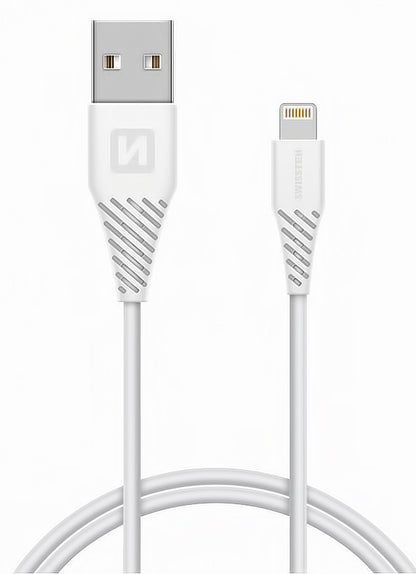 Kabel do transmisji danych i ładowania USB-A - Lightning Swissten, 18 W, 1,2 m, biały 71526501