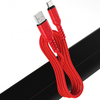 Cablu Date si Incarcare USB-A - USB-C HOCO X59 Victory, 18W, 1m, Rosu