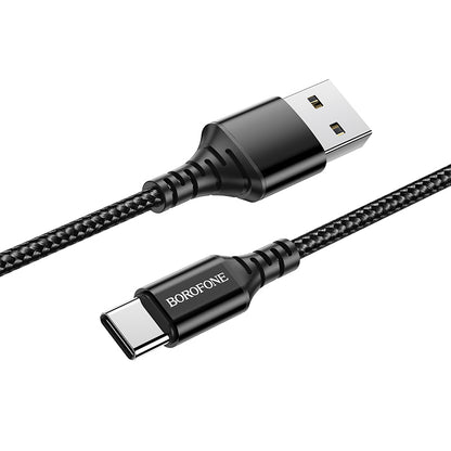 Kabel do ładowania i transmisji danych z USB-A na USB-C Borofone BX54 Ultra jasny, 18 W, 1 m, czarny