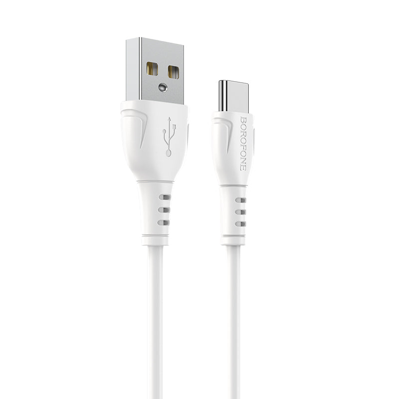 Kabel do ładowania i transmisji danych USB-A - USB-C Borofone BX51 Triumph MP, 18W, 1m, biały