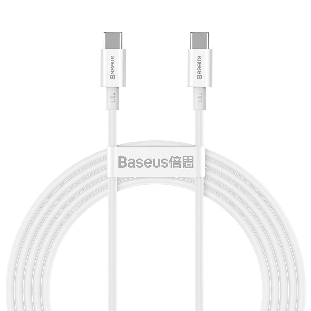 Kabel USB-C do ładowania i transmisji danych - USB-C Baseus Superior Series, 100W, 2m, biały CATYS-C02