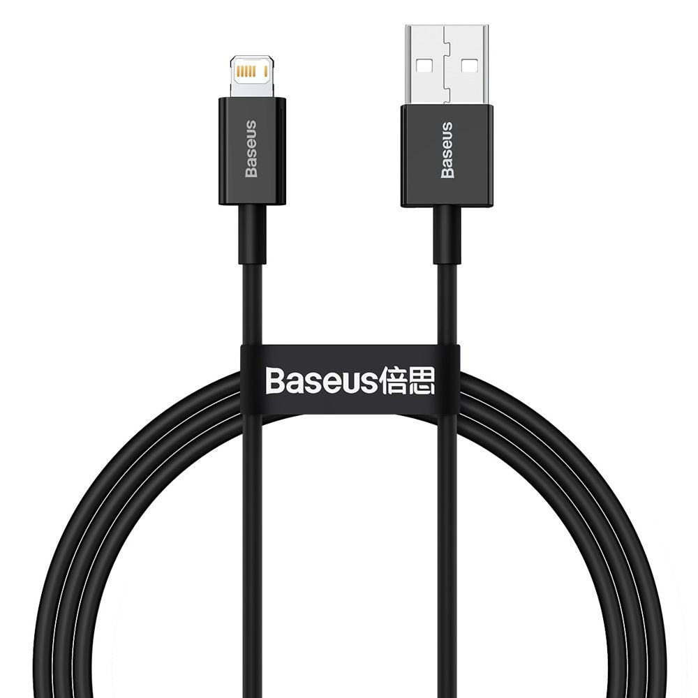 Kabel do ładowania i transmisji danych USB-A - Lightning Baseus Superior Series, 20W, 1m, czarny CALYS-A01