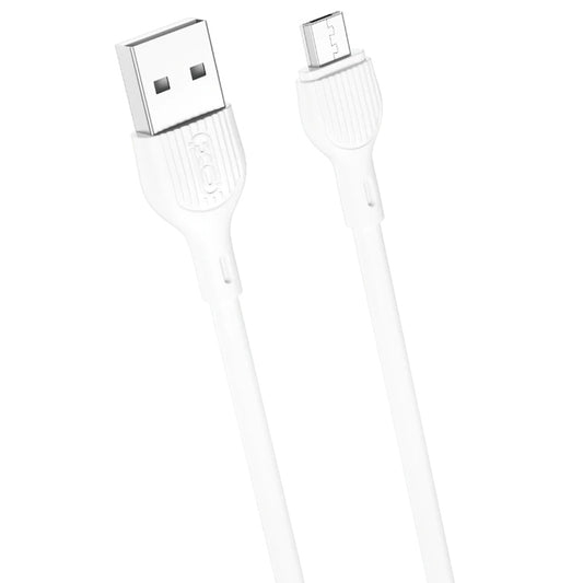 Cablu Date si Incarcare USB-A - microUSB XO Design NB200, 10W, 1m, Alb
