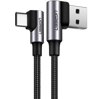 Cablu Date si Incarcare USB-A - USB-C UGREEN US255 Angled, 60W, 1m, Gri