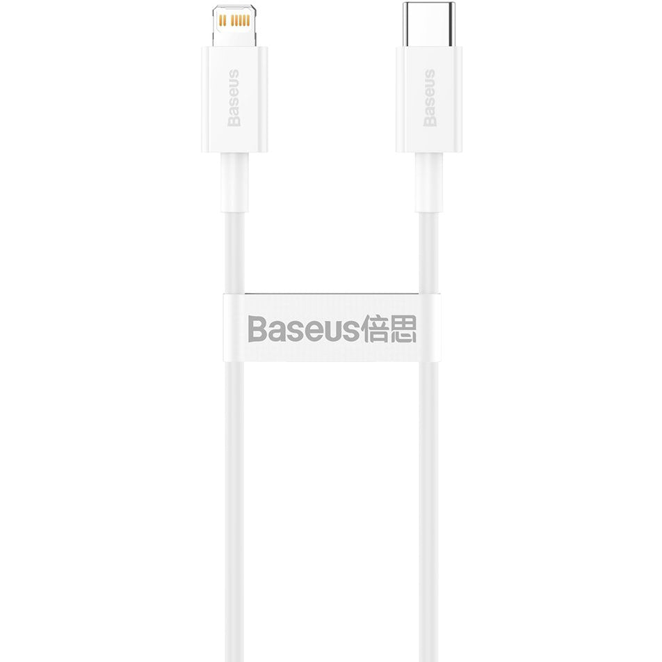 Cablu Date si Incarcare USB-C - Lightning Baseus Superior Series, 20W, 0.25m, Alb CATLYS-02