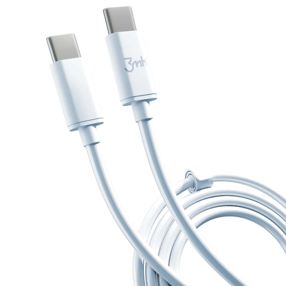 Cablu Date si Incarcare USB-C - USB-C 3MK Hyper, 100W, 2m, Alb
