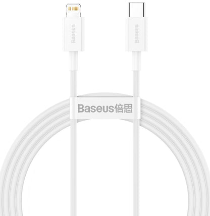 Cablu Date si Incarcare USB-C - Lightning Baseus Superior Series, 20W, 1.5m, Alb CATLYS-B02