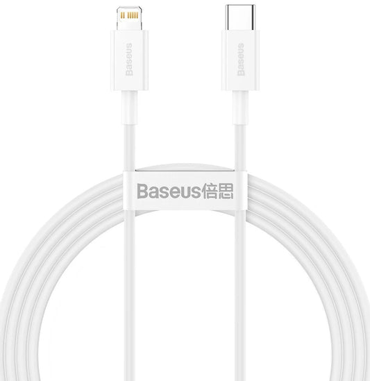 Cablu Date si Incarcare USB-C - Lightning Baseus Superior Series, 20W, 1.5m, Alb CATLYS-B02