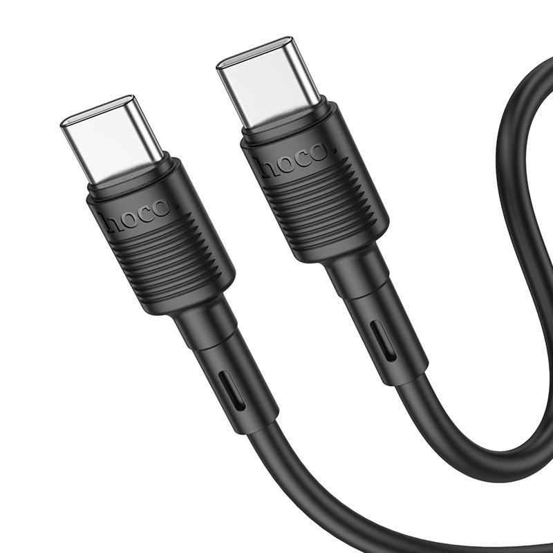 Kabel USB-C do ładowania i transmisji danych - USB-C HOCO X83 Victory USB-C, 60W, 1m, czarny