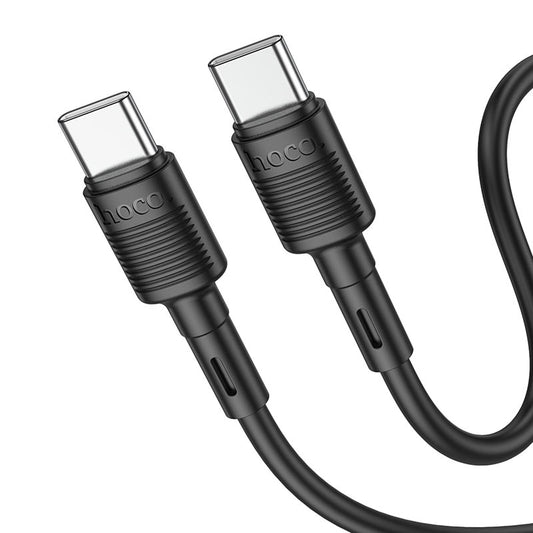 Cablu Date si Incarcare USB-C - USB-C HOCO X83 Victory, 60W, 1m, Negru