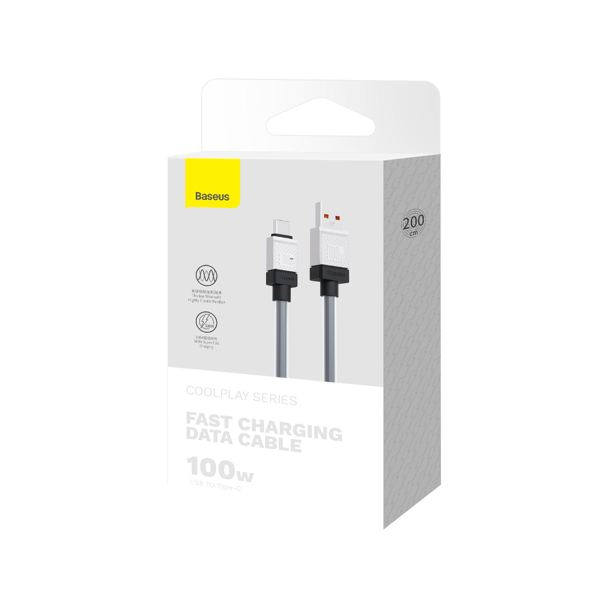 Cablu Date si Incarcare USB-A - USB-C Baseus CoolPlay, 100W, 2m, Negru CAKW000701