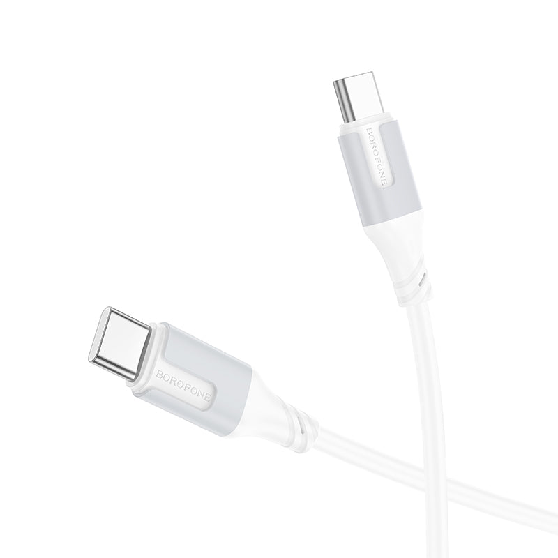 Kabel USB-C do ładowania i transmisji danych - USB-C Borofone BX101 Creator, 60W, 1m, biały 