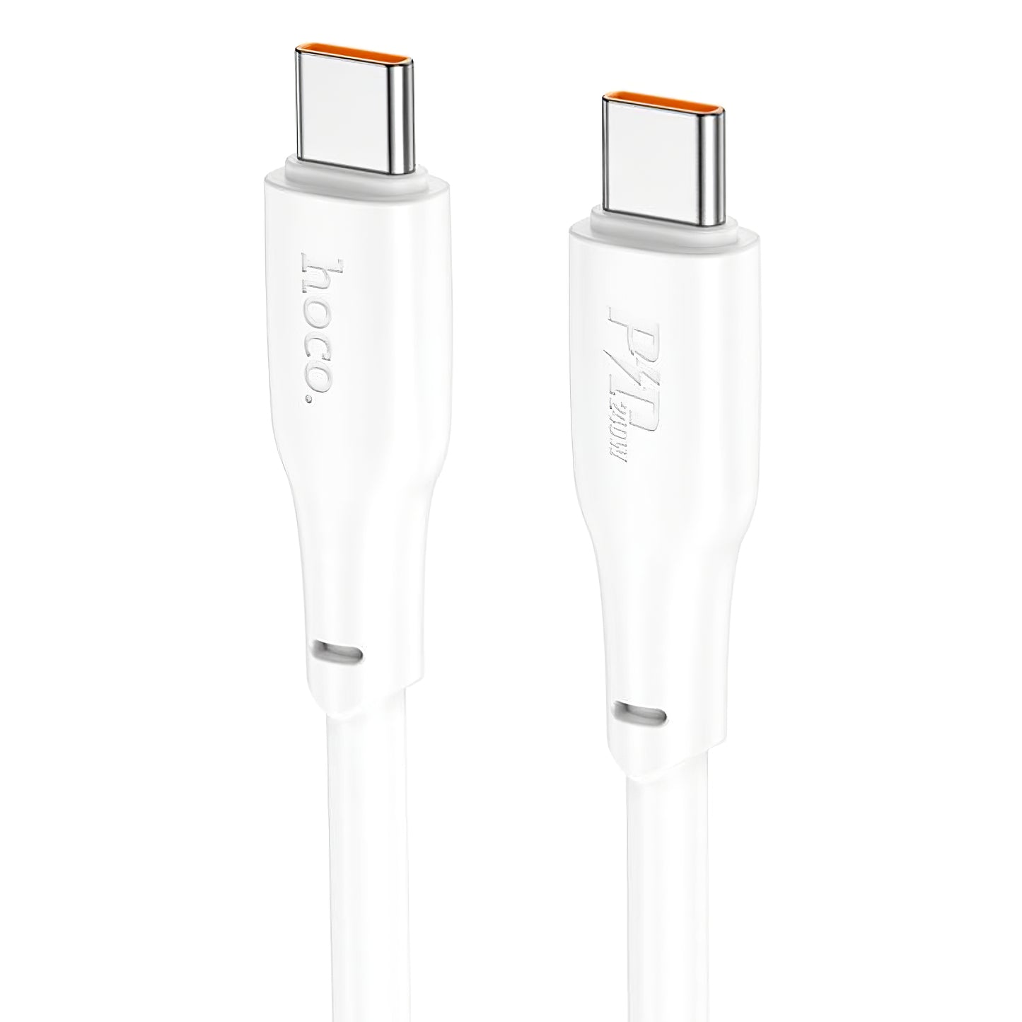 Kabel USB-C do ładowania i transmisji danych - USB-C HOCO X93 USB-C, 240W, 1m, biały