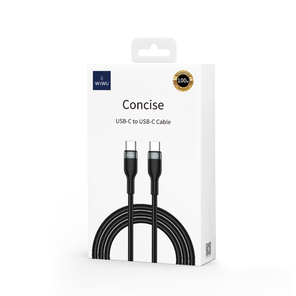 Cablu Date si Incarcare USB-C - USB-C WiWu Wi-C017, 100W, 1.2m, Negru