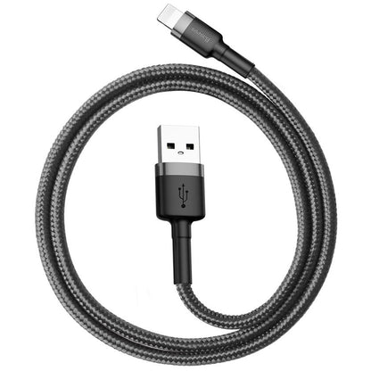 Kabel do ładowania i transmisji danych USB-A - Lightning Baseus Cafule, 18 W, 0,5 m, szary CALKLF-AG1 