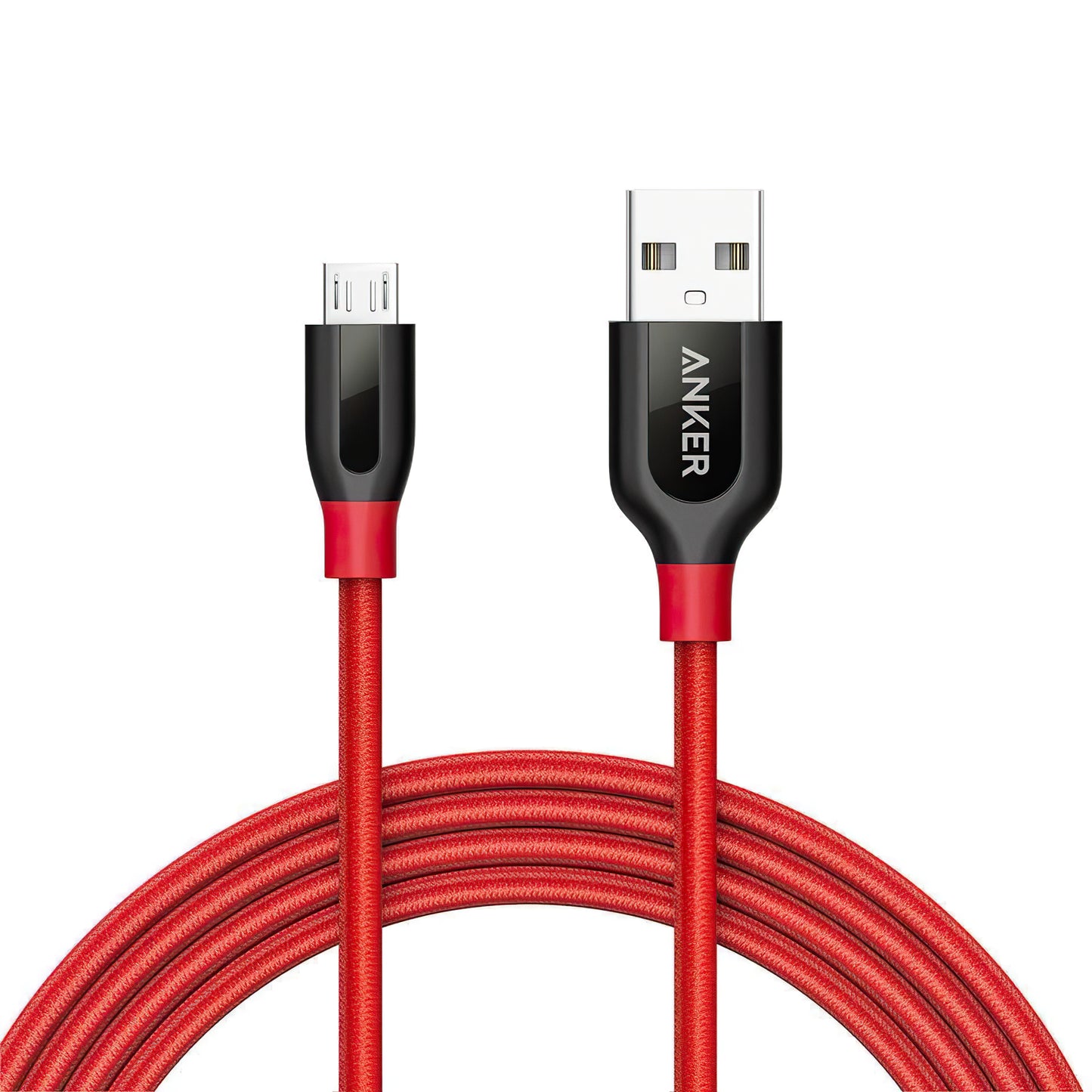 Cablu Date si Incarcare USB-A - microUSB Anker PowerLine+, 18W, 1.8m, Rosu A8143091