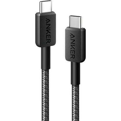 Cablu Date si Incarcare USB-C - USB-C Anker 322, 60W, 0.9m, Negru A81F5G11