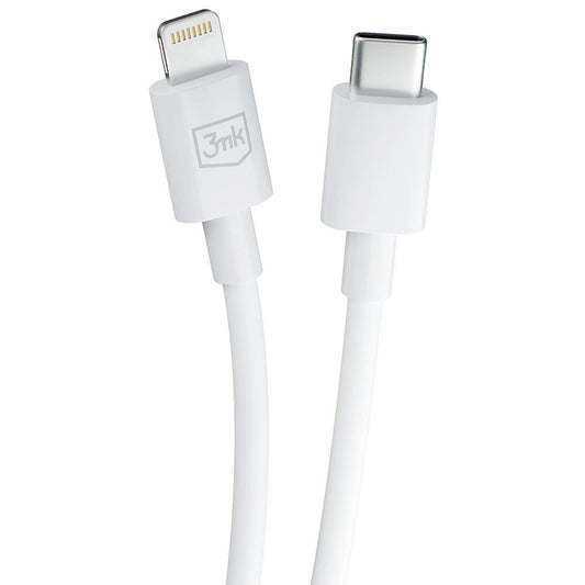 Cablu Date si Incarcare USB-C - Lightning 3MK Hyper, 20W, 1.2m, Alb