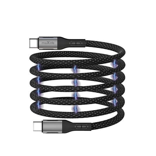Cablu Date si Incarcare USB-C - USB-C MaXlife MXUC-11 Magnetic, 100W, 1m, Negru