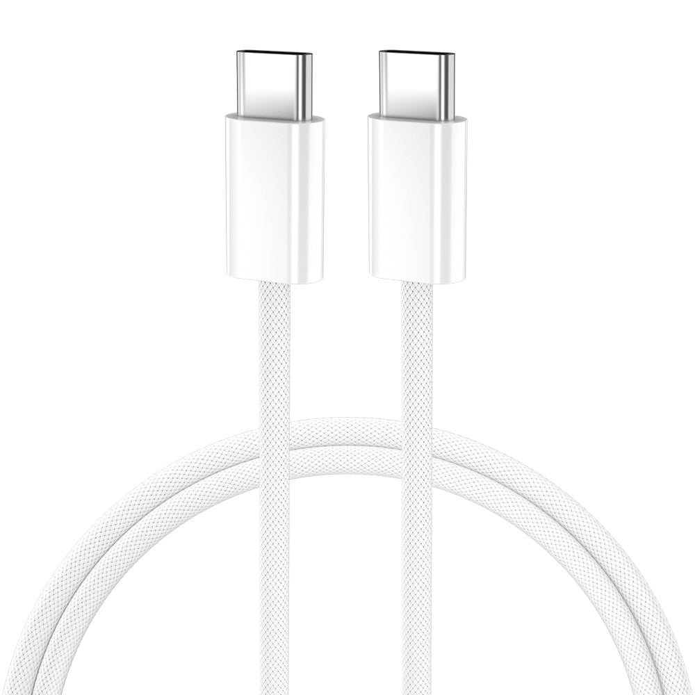 Cablu Date si Incarcare USB-C - USB-C BWOO BO-X284, 60W, 1m, Alb