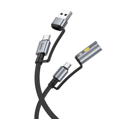 Cablu Date si Incarcare USB-C / USB-A - USB-C / Bricheta Electrica HOCO U138, 60W, 1.2m, Negru