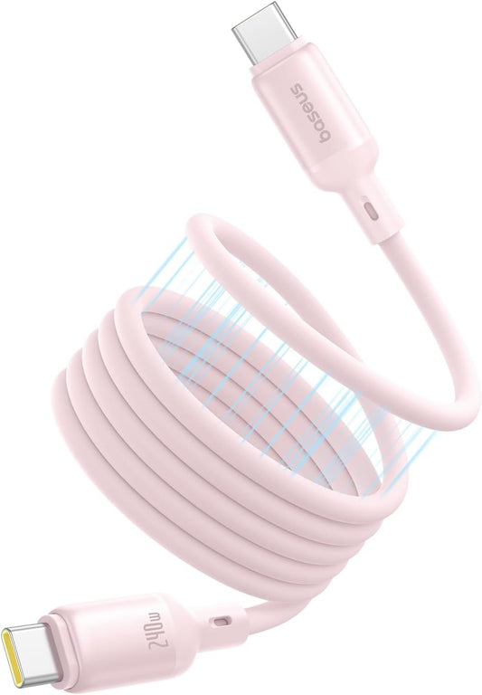 Cablu Date si Incarcare USB-C - USB-C Baseus PicoGo, 240W, 1m, Roz P10376800411-00