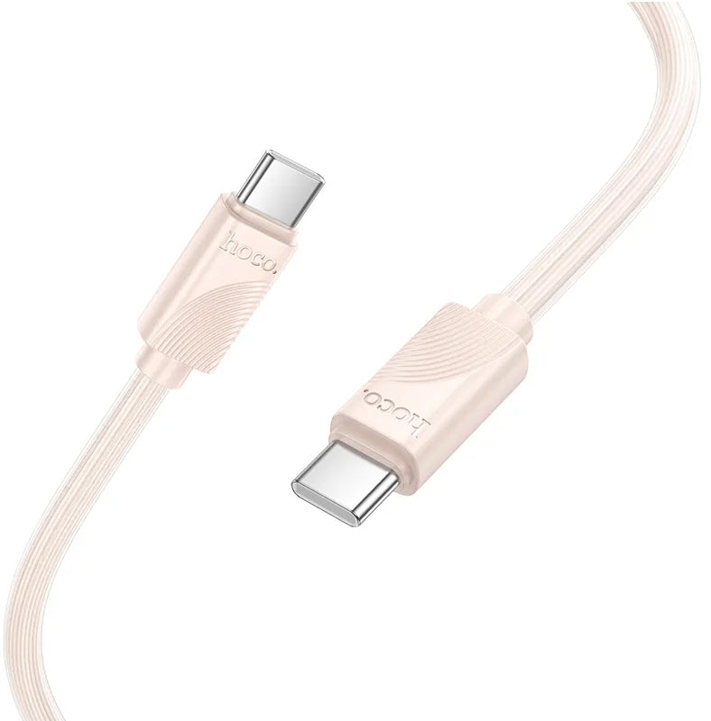 Cablu Date si Incarcare USB-C - USB-C HOCO X114, 60W, 1m, Roz