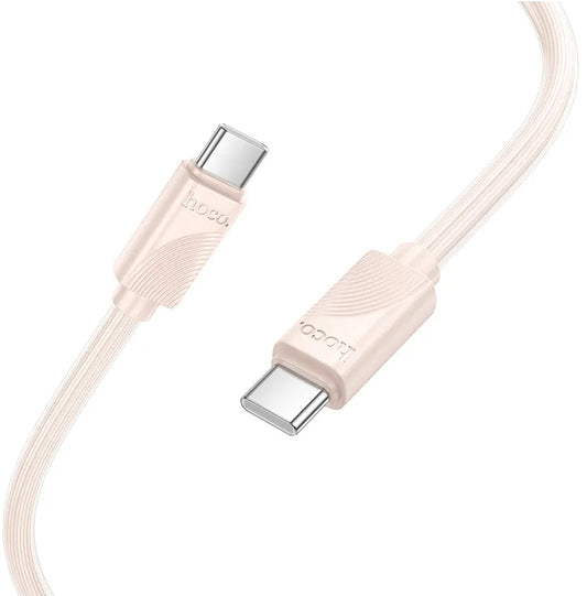 Cablu Date si Incarcare USB-C - USB-C HOCO X114, 60W, 1m, Roz