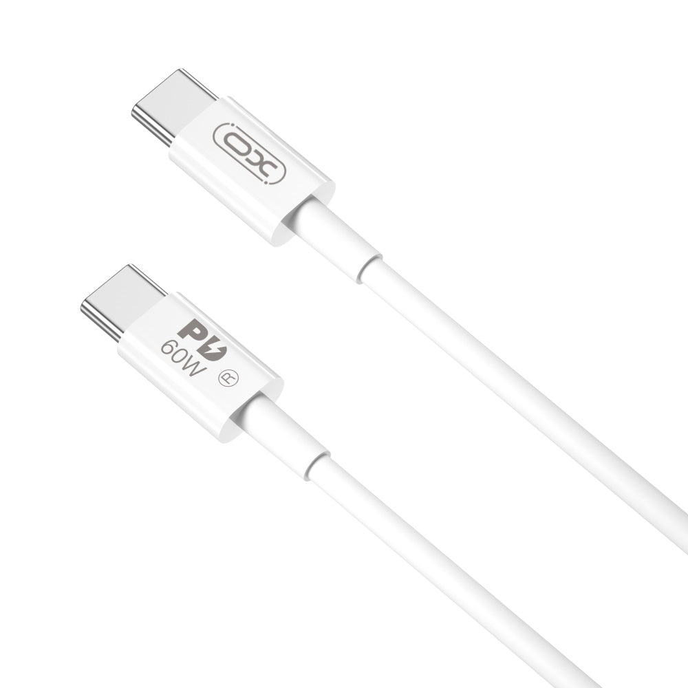 Cablu Date si Incarcare USB-C - USB-C XO Design NB-Q190A, 60W, 1m, Alb