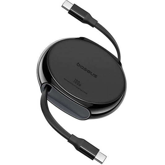 Cablu Date si Incarcare USB-C - USB-C Baseus Pathfinder Retractable, 100W, 1m, Negru P10368400111-00
