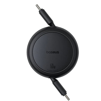Cablu Date si Incarcare USB-C - USB-C Baseus Free2Pull Mini Retractable, 60W, 1m, Negru P10364500111-01